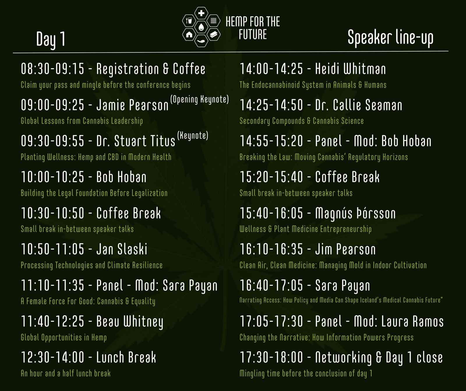 Schedule for October 2